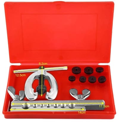 Dailygoods- Slangenglijset 7 Snijmaten - Gereedschap voor Koper/Messing/Aluminium - Draagtas - Hoogwaardig Staal - Voor Enkele/Dubbele Uitlopers - Buizengereedschap