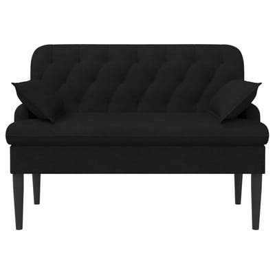 vidaXL - Lovingseat - met - knoopge - tuft - Zwart - 111 - x - 68 - x - 80 - cm - Stof