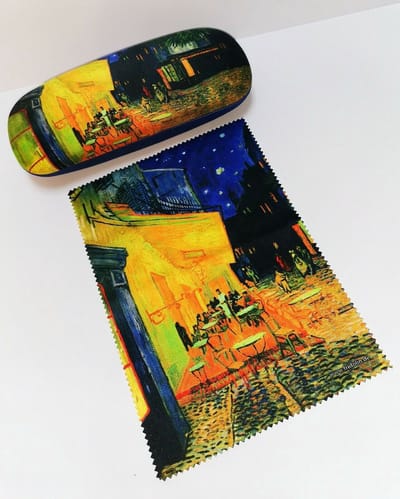 Luxe brilkoker met poetsdoek Vincent van Gogh Café de nuit