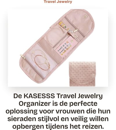 Dailygoods- Sieradenbox Vouwbaar - Sieraden Etui - Reisopbergdoos - Earring/Necklace/Ring Organizer - PU Leer/Satijn - Compact en Elegant - Sieradenetui
