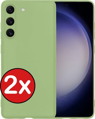 Hoesje - 2 Stuks - Geschikt voor Samsung Galaxy S23 - Sterk & Shockproof - Telefoonhoes - Back Cover - Case Siliconen - Telefoon Hoes - Groen