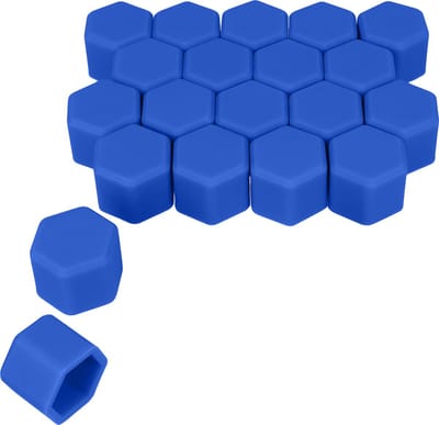 kwmobile 20x moerdoppen voor banden - geschikt voor 21 mm wielmoeren moeren - Set van 20 wielmoerkapjes - In donkerblauw