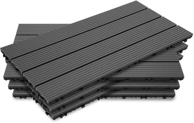 Terrastegels - Balkontegels Kliksysteem - Buiten Leven - Waterdicht Composiet - 6 Stuks 1 m² - Antraciet