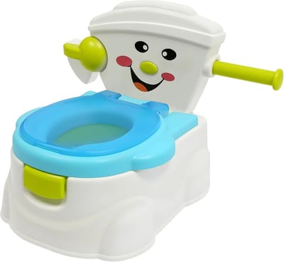 Kindertoilet - Potje trainer - Zindelijkheidstraining - 2-in-1 ontwerp - 19 cm zithoogte - Blauw