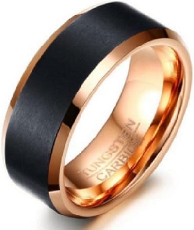 Ring Wolfraamcarbide Zwart & Rosé | Dames | Heren | Sieraad | Sterkste materiaal