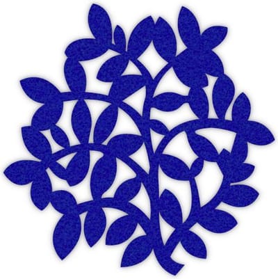 Takjes en bladeren vilt onderzetter - Donkerblauw - 6 stuks - ø 10 cm - Tafeldecoratie - Glas onderzetter - Cadeau - Woondecoratie - Woonkamer - Tafelbescherming - Onderzetters Voor Glazen - Keukenbenodigdheden - Woonaccessoires - Tafelaccessoires
