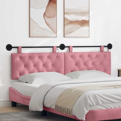 vidaXL - Hangend - hoofdbord - Roze - Fluweel