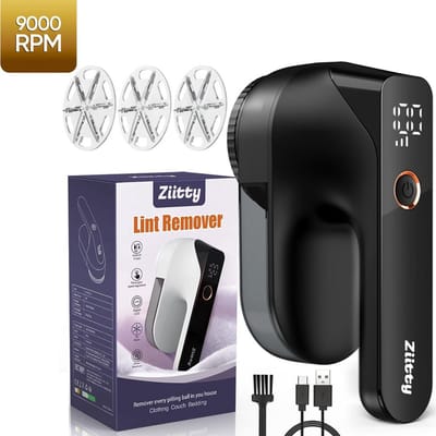 Elektrische Pluizenverwijderaar – Oplaadbaar, Led Display, 2000mAh – Voor Kleding & Meubels – 3 Snelheden, 9000 RPM – Zwart – Ziitty