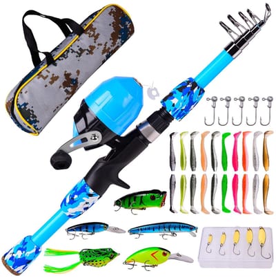 Dailygoods - Kinderen Spincast Reel en Hengel Combo - Visgerei Kit voor kinderen