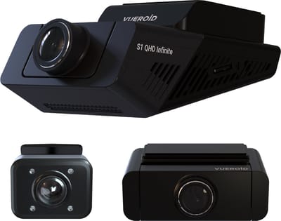 Vueroid - S1 QHD Infinite 3CH 64GB - Dashcam - 2K QHD Voor- en Achtercamera + Full HD Interieurcamera – Sony STARVIS 2 – GPS – Wifi – Premium Night Vision
