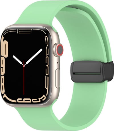 Siliconen bandje - geschikt voor Apple Watch 1/2/3/4/5/6/7/8/9/10/11/ SE (1,2,3) met maat 38 mm / 40 mm / 41 mm en 42 mm (Watch 10/11) - groen