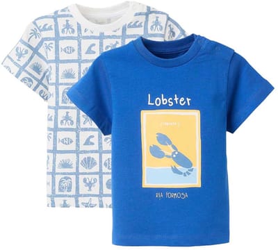 Zippy 3107120601 T-shirt Met Korte Mouwen 2 Eenheden Wit,Blauw 12-18 Months Jongens,Meisjes