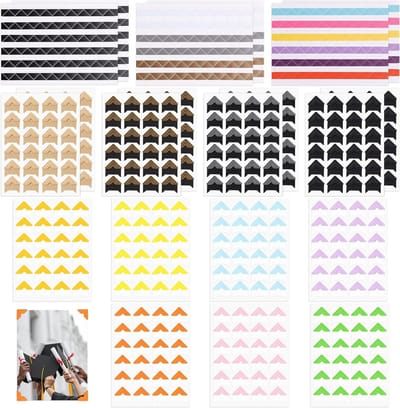 21 Vellen Zelfklevende Fotohoeken, 972 Stuks Gekleurde Fotohoek Stickers voor Fotoalbums, Scrapbook Accessoires en Herinneringsboeken
