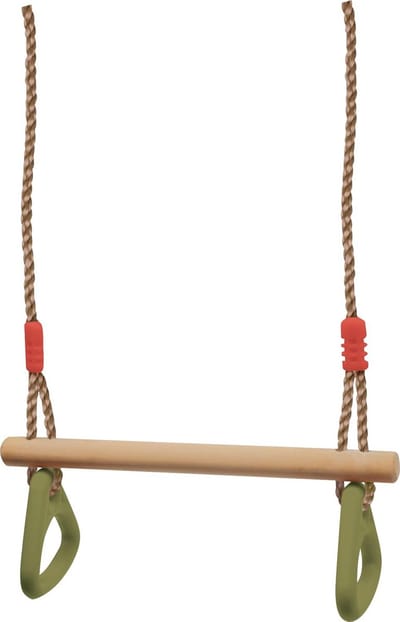 2-in-1 Schommel met Gymnastiekringen voor Kinderen - Houten Schommel vanaf 3 Jaar