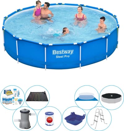 Deluxe Zwembad Set - Steel Pro Rond 396x84 cm