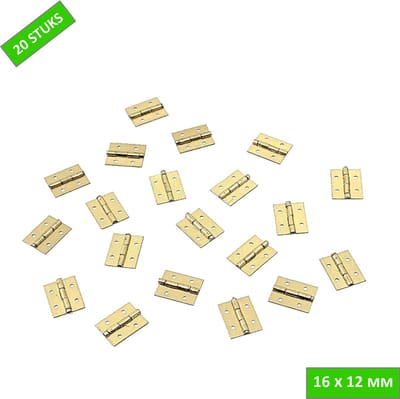 TQ4U naaikistscharnier - 16 x 12 mm - Vermessingd - 20 stuks