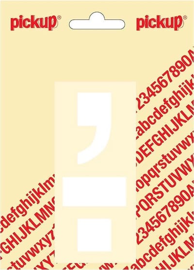 Pickup plakletter Helvetica 100 mm - punt komma wit
