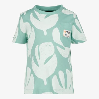 Unsigned jongens T-shirt met bladeren mintgrown - Groen - Maat 92