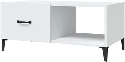 Salontafel - Bijzettafel Tafel - Woonkamer Inrichten - Stabiel Bewerkt Hout - 90x50x40 cm - Wit