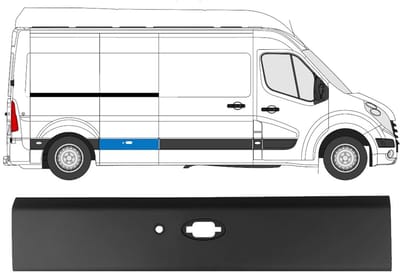 Sierlijst zijlijst PDC voor Opel Movano 2010-2021 / Rechts