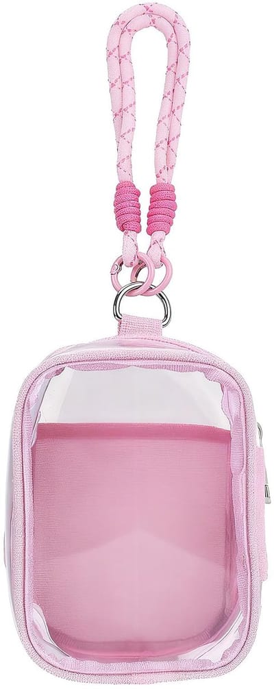Dailygoods- Poppendisplaytas Roze - Draagbare Opberghoes - Handriem - Ideaal voor Pluche Poppen - PVC Oxford-stof - Afmetingen 15,5 x 10,5 x 6,5 cm - Poppenopbergtas