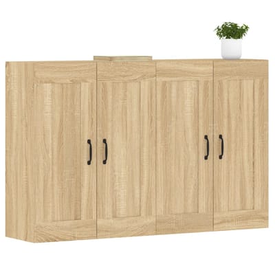 vidaXL - Hangkasten - 2 - st - bewerkt - hout - sonoma - eikenkleurig