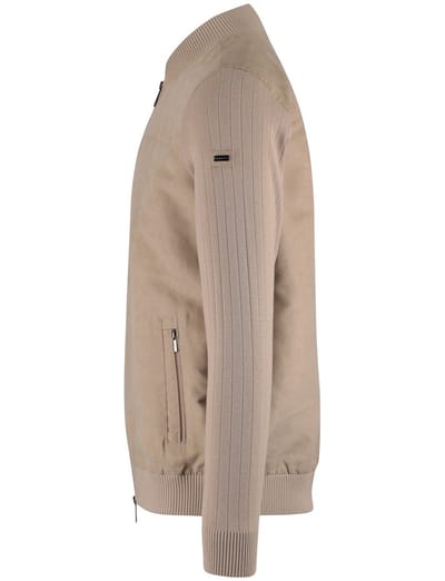 Bugatti vest wijde fit beige katoen
