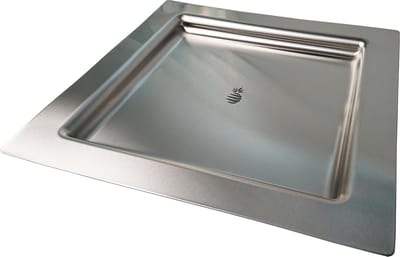 TQ4U roestvast stalen dienblad - vierkant - 305 x 305 x 20mm - geborsteld RVS
