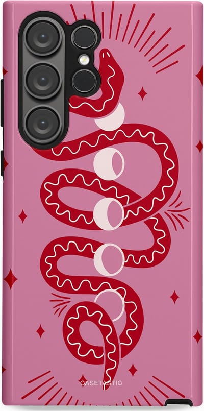 Casetastic Hoesje Geschikt voor Samsung S23 Ultra - Stijlvolle Beschermende Duo-layer Case - Eclipseslang