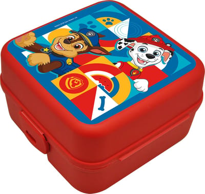 Paw Patrol broodtrommel/lunchbox voor kinderen - rood - kunststof - 14 x 8 cm