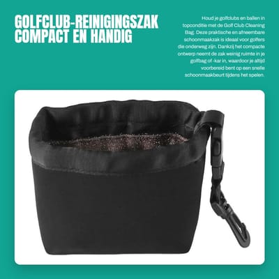 Dailygoods- Golfclub-reinigingszak Draagbaar - Golfbalreinigingszak - Afneembare Reinigingszak - Nylon - 16x8x13,5 cm - Handig voor op de baan