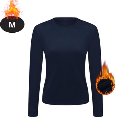 Bovista Thermokleding Dames - Thermoshirt - Polyester - Winter - Lange Mouwen - Marineblauw - M