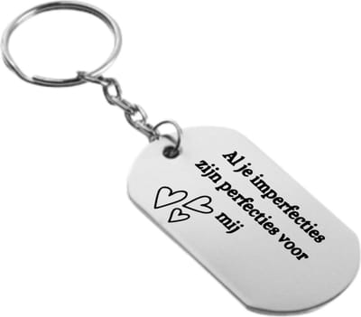 Akyol - al je imperfecties zijn perfecties voor mij sleutelhanger - Quotes - familie vrienden - cadeau - 54 x 29mm