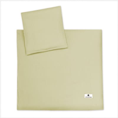Julius Zöllner babybeddengoed mousseline - lime, maat 80x80 + 35x40 cm