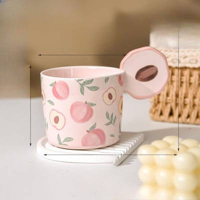 Keramische Fruitbeker Creatief Mokontwerp Niche Koffiekop Gelakt Schattige Sapbeker Hoge Waarde Huishoudelijk Gebruik 500ml brown