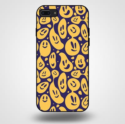 Smartphonica Telefoonhoesje voor iPhone 7/8 Plus met smiley opdruk - TPU backcover case emoji design - Paars Geel geschikt voor Apple iPhone 7 Plus;Apple iPhone 8 Plus