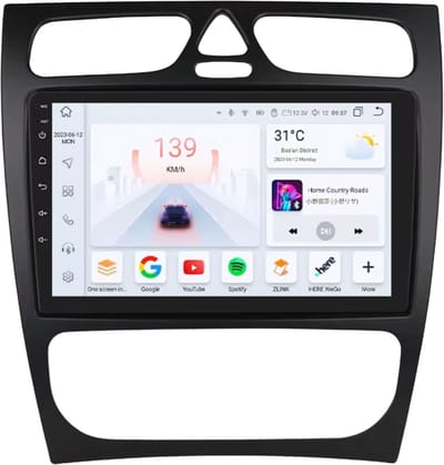 Autoradio met bluetooth - Carplay - Voor Mercedes-Benz C-Klasse / CLK-Klasse (W203 / W209 / S203 / A209 / W168) - Geschikt voor Apple en Android - Stereo - Navigatie - Navigatiesysteem auto - 3GB 32GB