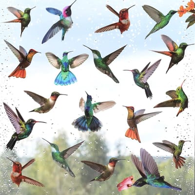 Raamstickers Vogels - Vogelbescherming Raam - Voorkom Aanvlieging - Herbruikbaar Zonder Sporen - 19 Stuks - Gekleurd