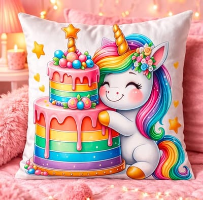 Velvet Rainbow Dreams Collection Kussenhoes - Eenhoorn - Unicorn - 45 x 45 cm