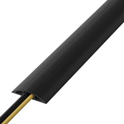 Quvo® Kabelmat - Kabelgoot – 1.8 Meter Lang - Kabelbrug - Kabelbeschermer - Kabeldrempel – Kabelmanagement - Kabelmantel - Zwart - 180cm x 6cm x 1cm