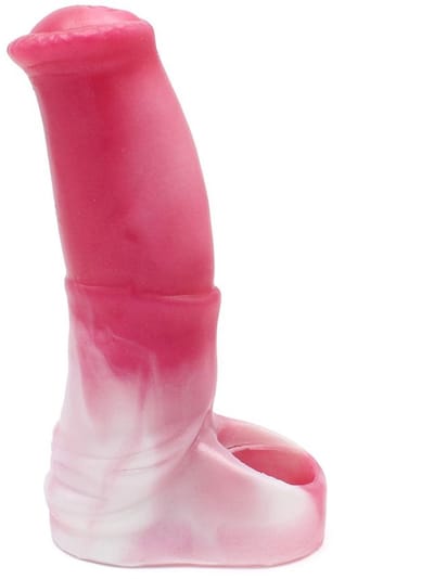 Kiotos Monstar 11 - Penis Sleeve - Penisverlenging - Met Ball Stretcher Opening - Inbreng Lengte 170 mm - Siliconen - Roze Wit