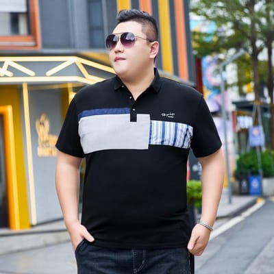 Populaire Heren Fat Plus Size Kortemouw Poloshirt met Revers Oversized Casual T-shirt Tops Hebben Kraag Tide Zomerkleding 7XL