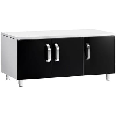 GGM Gastro Edelstahl Unterbau - 1200mm - 3 Türen - Schwarz Zilver / Zwart