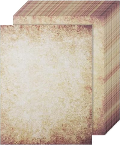 Vintage Briefpapier Set van 60 Vellen, Dubbelzijdig Bedrukt Kraftpapier voor Middeleeuwse Uitnodigingen en Brieven, Perfect voor Creatieve Projecten en Handgemaakte Kaarten