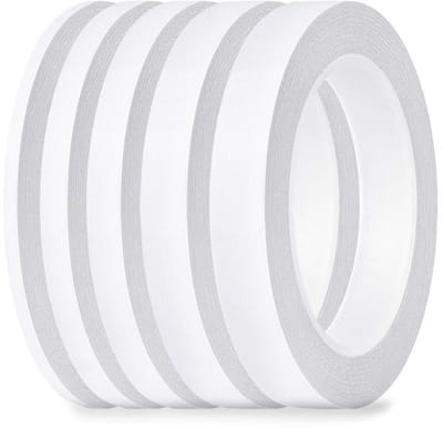 5 Stuks Dubbelzijdige Tape, Multifunctionele Sterke Plakband voor Kantoor, Knutselen en Naaien, 25m per Rol (Breedte: 6mm/9mm/12mm/15mm/18mm)