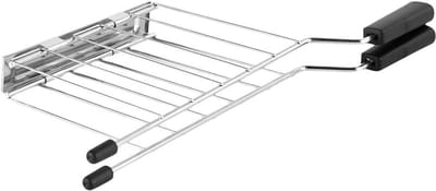 Sandwich Kooi - Broodrooster Grill - Ontbijt Maken - Roestvrij Staal - 27x12.2x10.5cm - Zwart/Grijs