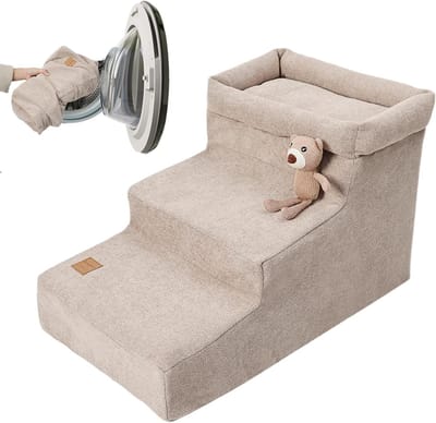 Hondentrap - Puppytreden - Veilig Klimmen - Antislip Oppervlak - ca. 60x35x37cm - Grijs
