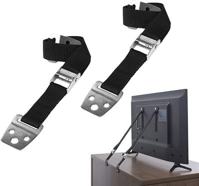 Dailygoods - Meubelveiligheidsgordel - Verstelbare meubelriem - Veiligheid voor kinderen - Zwart - Wasbestendig - Geschikt voor tv-meubels en kasten -...
