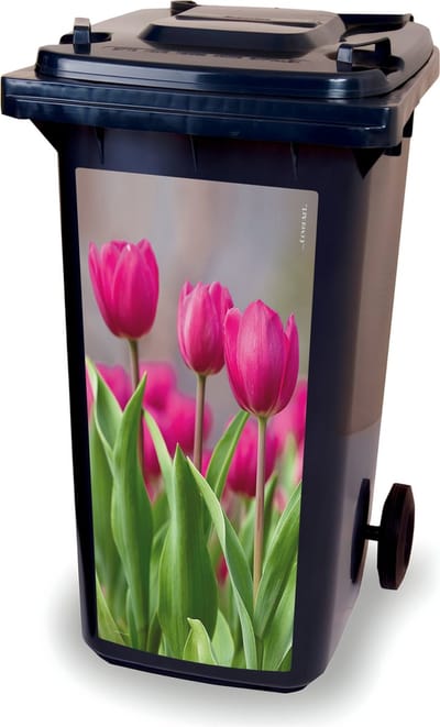Container sticker - Tulpen sticker - kliko sticker - afvalbak stickers - vuilnisbak - CoverArt