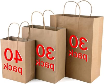 Paper Bags 100 Stuks Kraft Papieren Zakken met Handvat Bruine Cadeauzakjes voor Kinderfeestjes Verpakking Feestjes Bruiloft Drie Maten